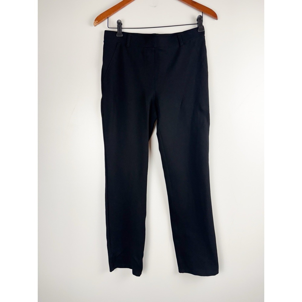 Quince Women's Ultra-Stretch Ponte Straight Leg Pants Black Sz M Career Office